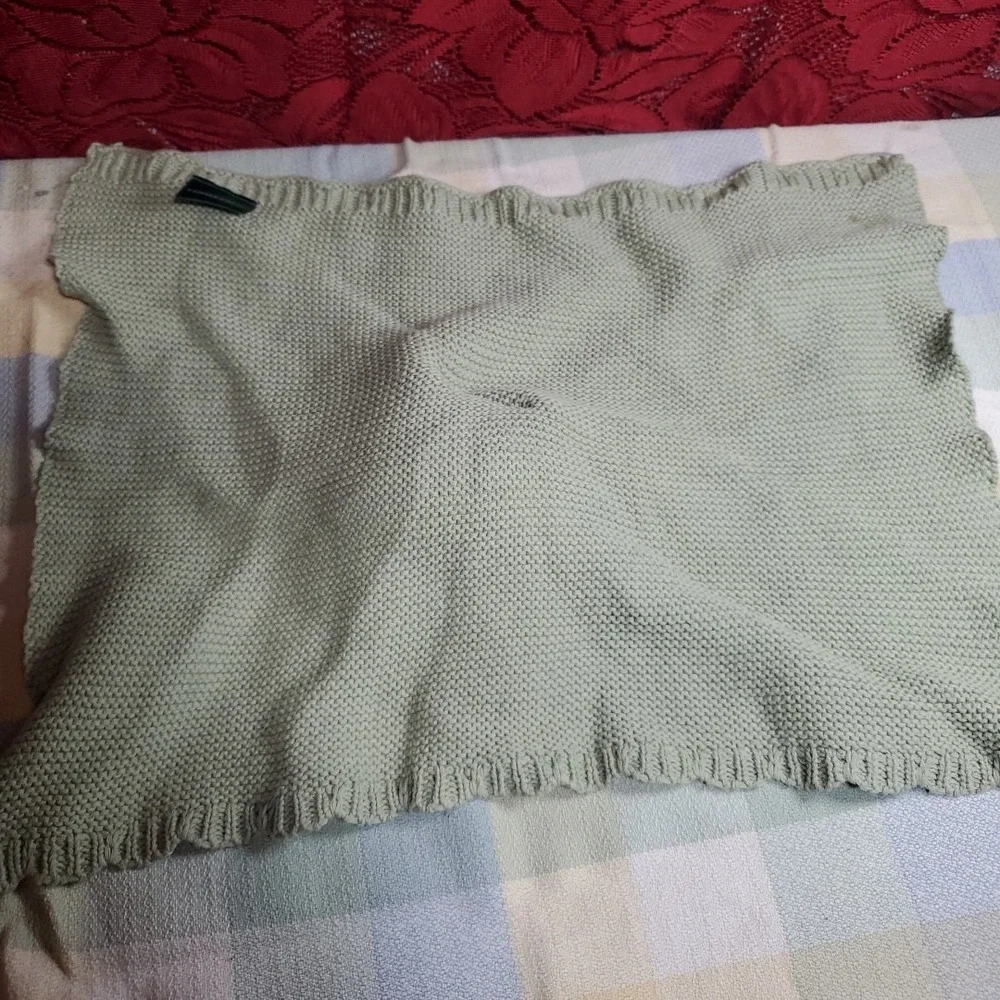 3 Little Dings OS Bunny Lovey Baby Green Knit Cotton Security‎ Blanket Comforter